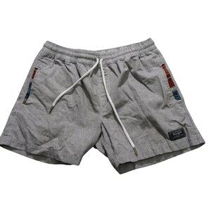 Wowie Mens Shorts M Gray Stretch Teton Aztec Cotton Drawstring Elastic